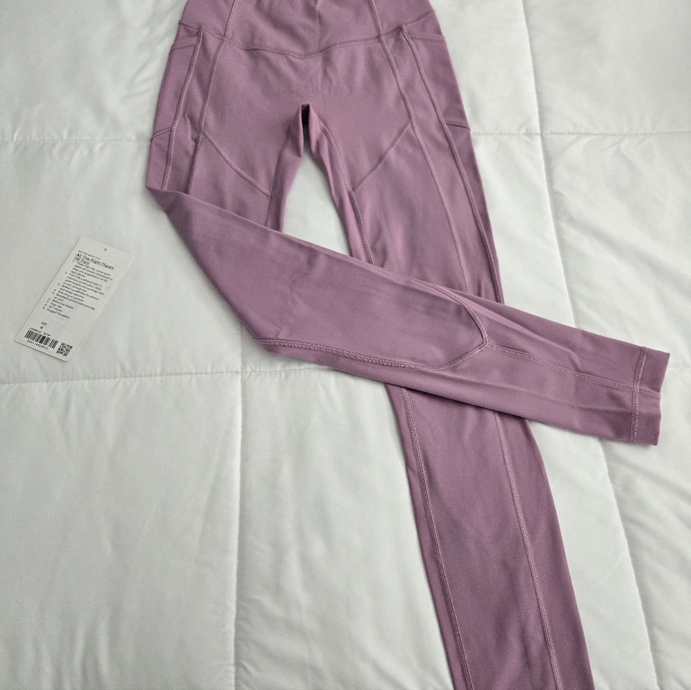 Lululemon ALL THE RIGHT PLACES II - 28"  Leggings In PINK TAUPE - Size 4